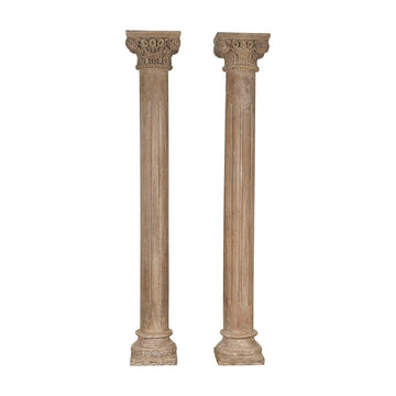 Garden statues Home ESPRIT Teak 36 x 36 x 229 cm Column