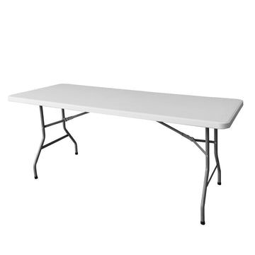 Folding Table White HDPE 183 x 75 x 74 cm