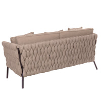 Garden sofa Rebecca Black Light brown Aluminium 176 x 83 x 74 cm