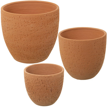 Set of Planters Alexandra House Living Natural Ceramic (3 Pieces)