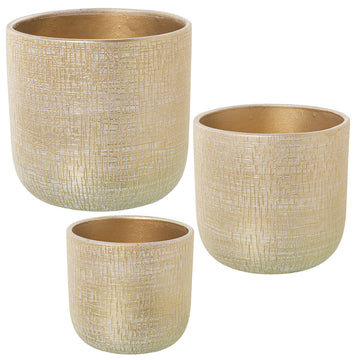 Set of Planters Alexandra House Living Gold Ceramic 3 Pieces