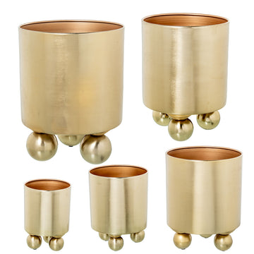 Set of Planters Alexandra House Living Gold Metal 5 Pieces