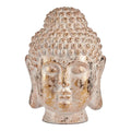 Decorative Garden Figure Buddha Head White/Gold Polyresin (45,5 x 68 x 48 cm)