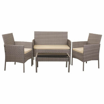 Table Set with 2 Armchairs Alexandra House Living Grey 4 Pieces