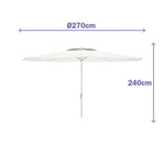 Sunshade Marbueno White Polyester Steel Ø 270 cm