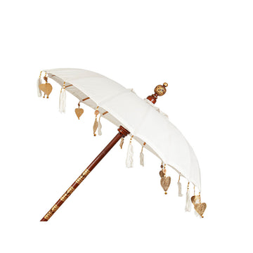 Decorative umbrella Romimex Bali White 130 x 200 x 130 cm