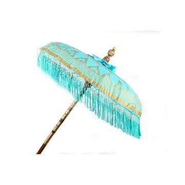 Decorative umbrella Romimex Bali Blue Turquoise 150 x 200 x 150 cm