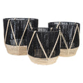 Set of Planters Romimex Black Rope (3 Pieces)