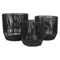 Set of Planters Romimex Black Rope (3 Pieces)