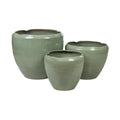 Set of Planters Romimex Green Porcelain (3 Pieces)