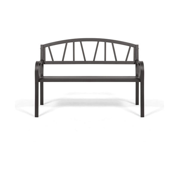 Bench with backrest Anthracite Iron (123 X 53 X 86 cm)