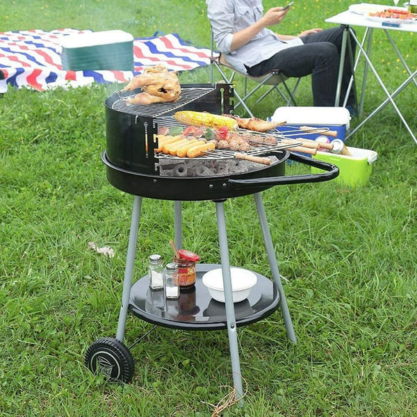 Coal Barbecue with Wheels Grill Black Ø 51 cm
