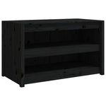 Outdoor Kitchen Cabinets 2 pcs Black Solid Wood Pine