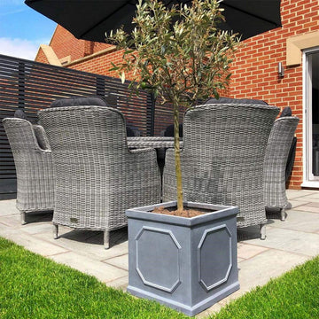 IDEALIST Lite Chelsea Flower Box Square Garden Planter, Faux Lead Light Stone Outdoor Plant Pot W30 H30 L30 cm, 27L