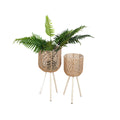 Set of Planters Romimex Rattan Legs (2 Pieces)