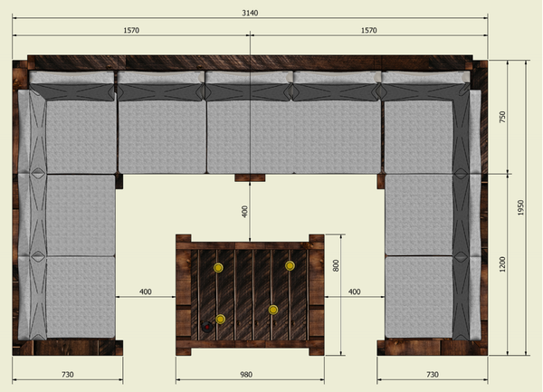 Solid Wood Garden Sofa Patio set Extra Large