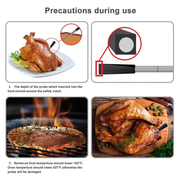 Wireless Meat Food Thermometer for Oven Grill BBQ Steak Turkey Smoker Kitchen Smart Digital Bluetooth Barbecue Gifts MeatChamp - Elite Outdoor Living