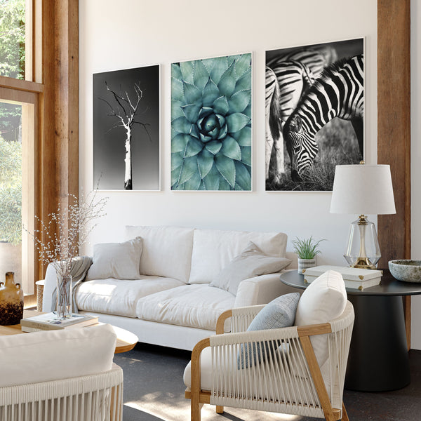 Large Picture Living Room | Set of 3 African Wildlife Wall art Prints