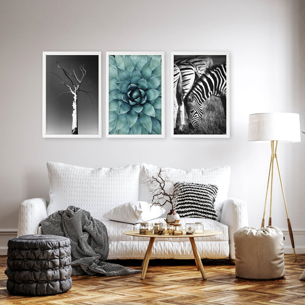 Large Picture Living Room | Set of 3 African Wildlife Wall art Prints