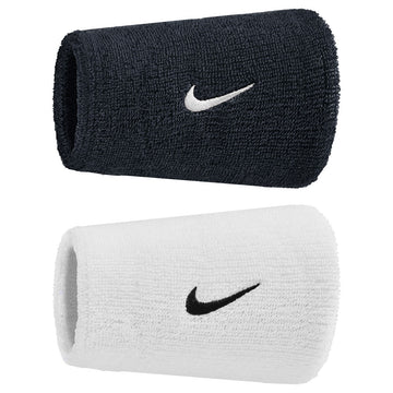 Nike Classic Doublewide Swoosh Wristband Black/White/Black