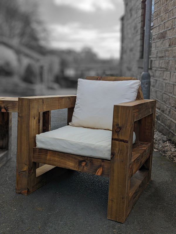 Solid Wood Garden Chair/Lounger Half set