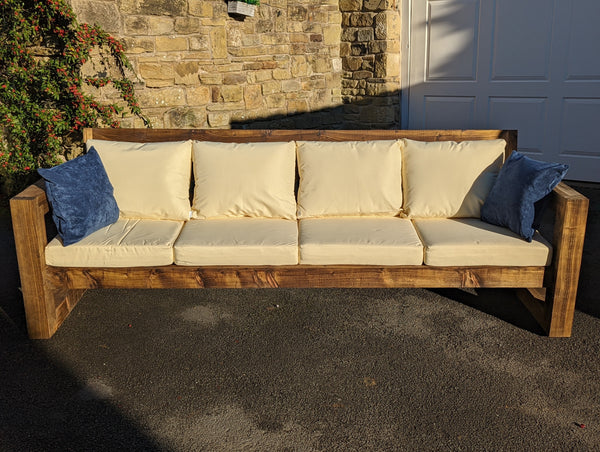 Solid Wood Garden Sofa 4 seat