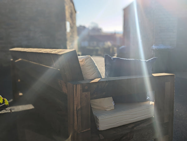 Solid Wood Garden Sofa 4 seat