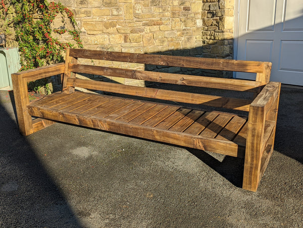 Solid Wood Garden Sofa 4 seat