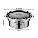 13Inch Korean BBQ Grill Multifunctional Charcoal Barbecue Grill Round Camping Grill Stove Tabletop Smoker Grill Grilled Net&Tray - Elite Outdoor Living