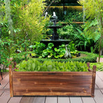 Wooden Raised Flower Bed Indoor Outdoor Vegetable Herb Planter Pot Garden Bed Flower Display - Elite Outdoor Living