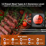 Wireless Bluetooth Meat Thermometer Digital BBQ Kitchen Thermometer Support 6 Probe for Smoker Cooking Grill Oven Candy - Elite Outdoor Living