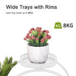 6 Potted Metal Plant Stand Garden Cart Flower Pots Rack Holder Display Shelf with Wheels for Patio Porch Balcony Decoration - Elite Outdoor Living