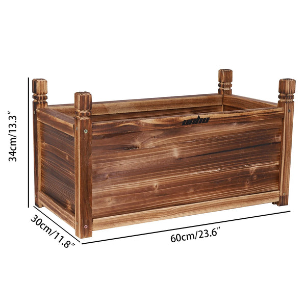 Wooden Raised Flower Bed Indoor Outdoor Vegetable Herb Planter Pot Garden Bed Flower Display - Elite Outdoor Living