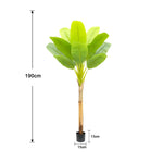 Artificial Banana Leaf Plant with Triple Stalks,Faux Banana Silk Tree,Tropical Fake Leaves Plants Indoor for Home Office - Elite Outdoor Living