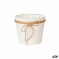 Planter 18 x 16 cm White Rope Plastic (24 Units)