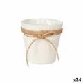 Planter Lasso White Rope Plastic 14 x 12,5 x 14 cm 14 x 14 x 14 cm (24 Units)