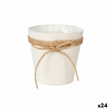 Planter Lasso White Rope Plastic 14 x 12,5 x 14 cm 14 x 14 x 14 cm (24 Units)