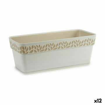 Self-watering planter Stefanplast Cloe White Plastic 49,5 x 17 x 19 cm (12 Units)