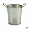 Planter Bucket Silver Zinc 16 x 12 x 11 cm (72 Units)
