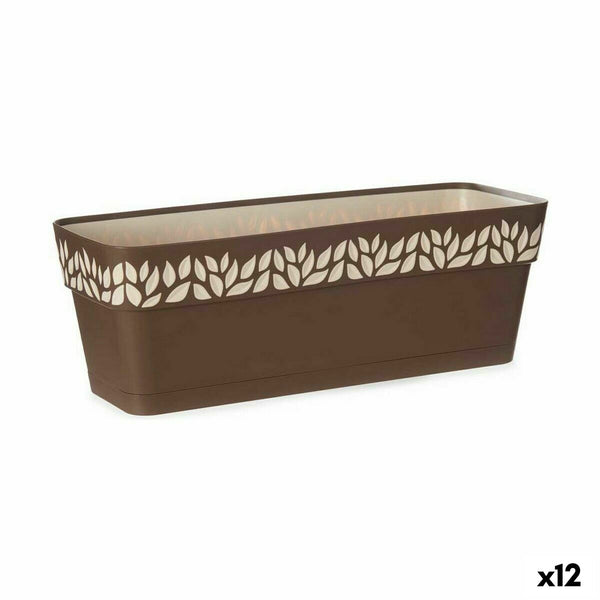 Self-watering planter Stefanplast Cloe Brown Plastic 49,5 x 17 x 19 cm (12 Units)