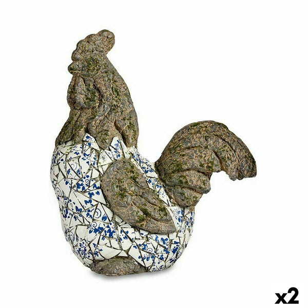 Decorative Garden Figure Rooster Polyresin 22,5 x 46 x 41,5 cm (2 Units)