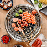 13Inch Korean BBQ Grill Multifunctional Charcoal Barbecue Grill Round Camping Grill Stove Tabletop Smoker Grill Grilled Net&Tray - Elite Outdoor Living