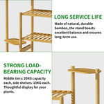6 Tier Natural Bamboo Plant Stand Holder Corner Flower Pot Display Book Photo for Living Room Balcony Garden - Elite Outdoor Living