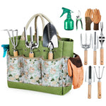 9 Piece Garden Weeding Tools Stainless Steel Gardening Tool Set with Wooden Handle, Weeder - Elite Outdoor Living