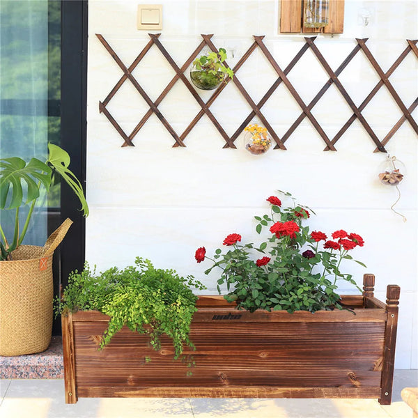 Wooden Raised Flower Bed Indoor Outdoor Vegetable Herb Planter Pot Garden Bed Flower Display - Elite Outdoor Living