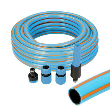 Hose with accessories kit EDM 74108 PVC 5/8" 20 mm x 25 m Blue (25 m)