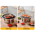 13Inch Korean BBQ Grill Multifunctional Charcoal Barbecue Grill Round Camping Grill Stove Tabletop Smoker Grill Grilled Net&Tray - Elite Outdoor Living