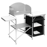 WOLTU Aluminium Foldable Camping Cabinet Travel Kitchen Cooking Storage Rack BBQ Table with Carry Bag for Outdoor  Garden Picnic