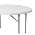 Folding Table White HDPE 120 x 120 x 74 cm