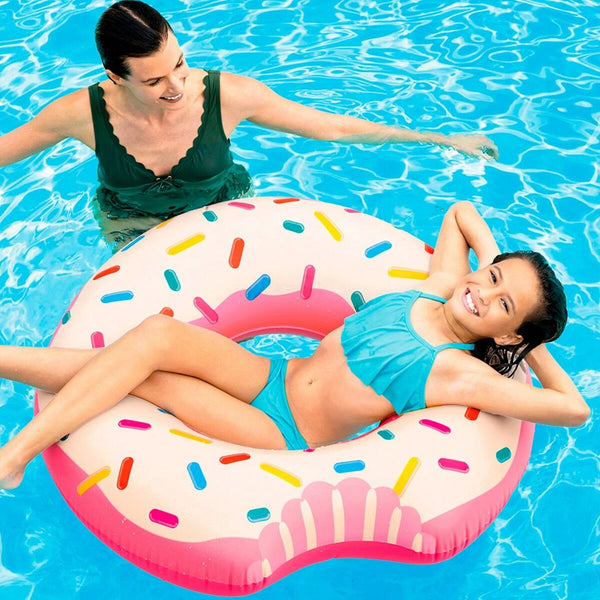 Inflatable Wheel Intex Donut Pink 107 x 99 x 23 cm (12 Units)